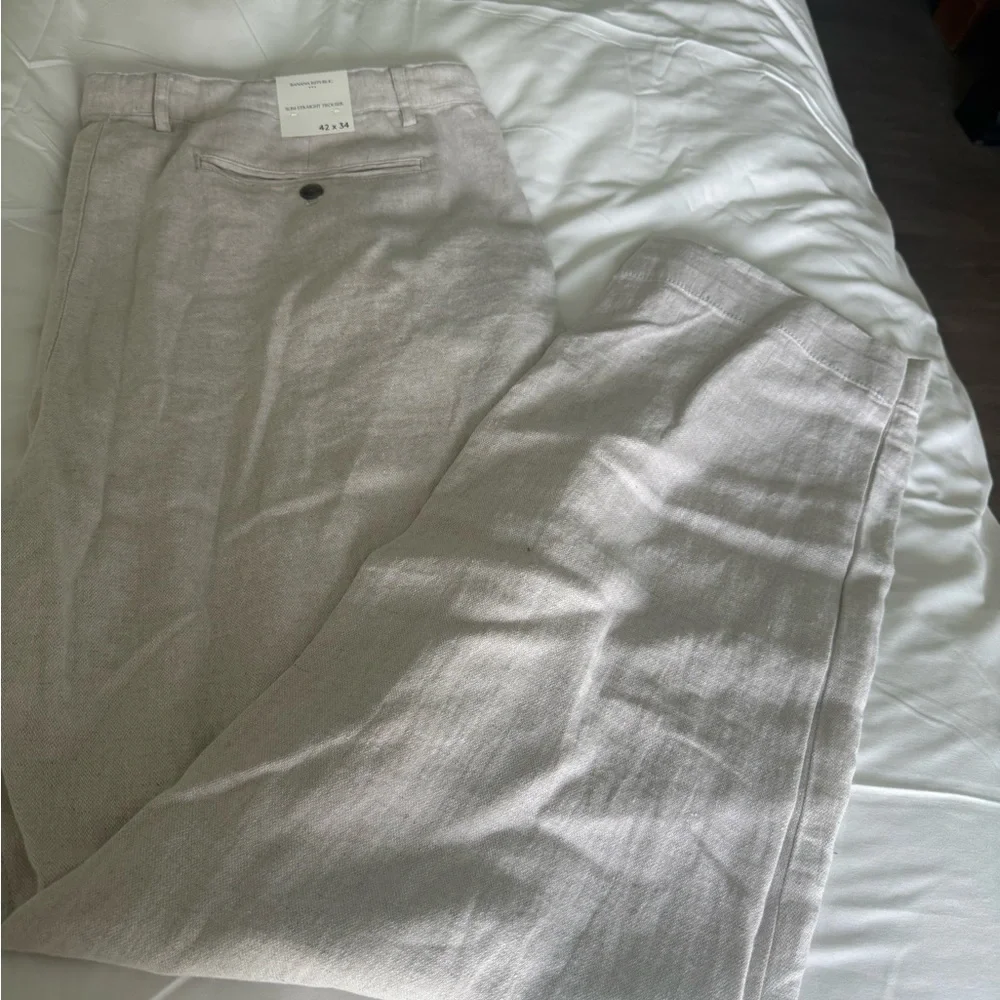 Banana Republic Factory Men’s Linen-Cotton Slim Straight Pants – Size 42x34